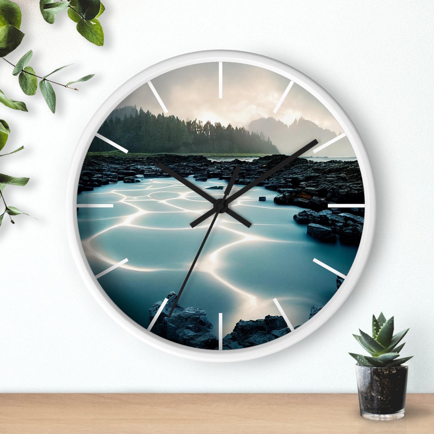 Serene Nature Wall Clock - Tranquil Home Decor for Nature Lovers, Modern Timepiece for Gifts, Office, Living Room, Quartz Clock