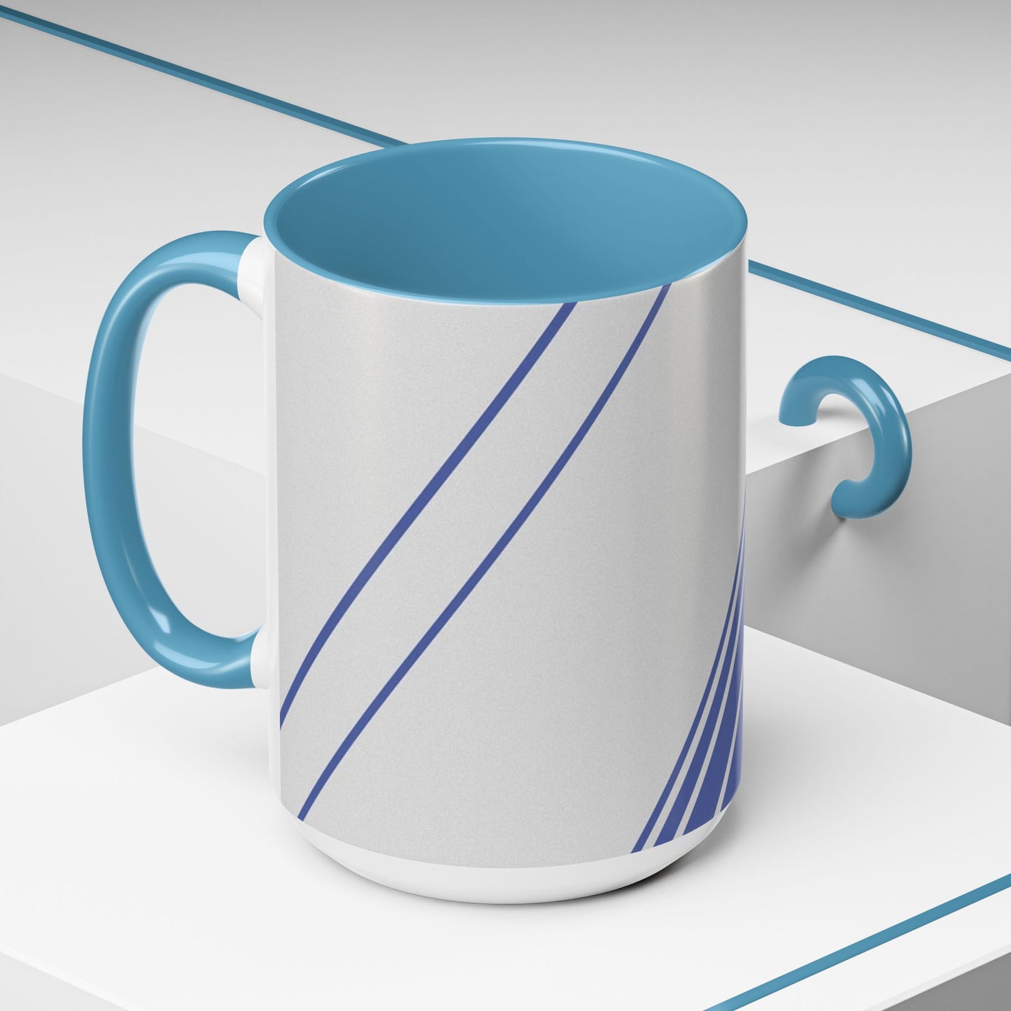 Elegant Stripe Accent Coffee Mug - Perfect for Gifts, Home Decor, Office, Birthdays, and Tea Lovers