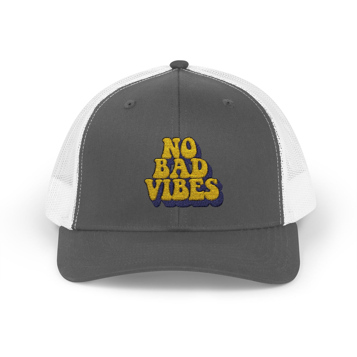 No Bad Vibes Snapback Trucker Cap | Casual Summer Hat, Gift for Her, Trendy Accessory, Outdoor Fun, Festival Wear