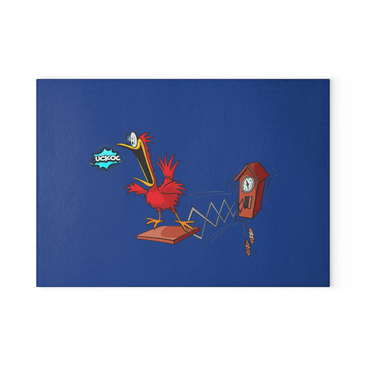Whimsical Bird Glass Cutting Board, Kitchen Decor, Gift for Chefs, Unique Kitchenware, Fun Cooking Accessory, Bird Lover Gift