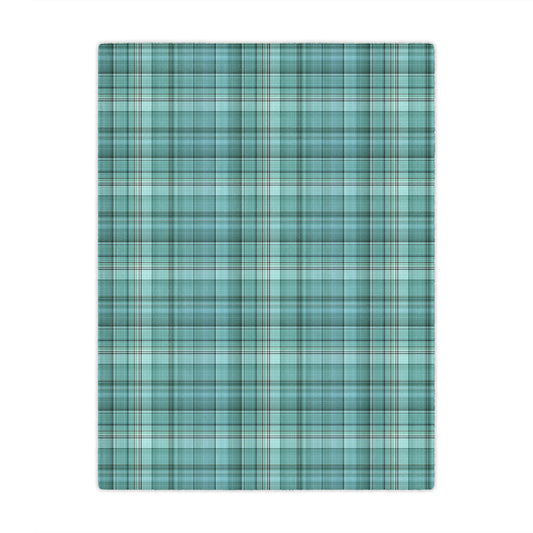 Teal Plaid Minky Blanket — Soft Cozy Plaid Throw for Home, Travel & Gifts