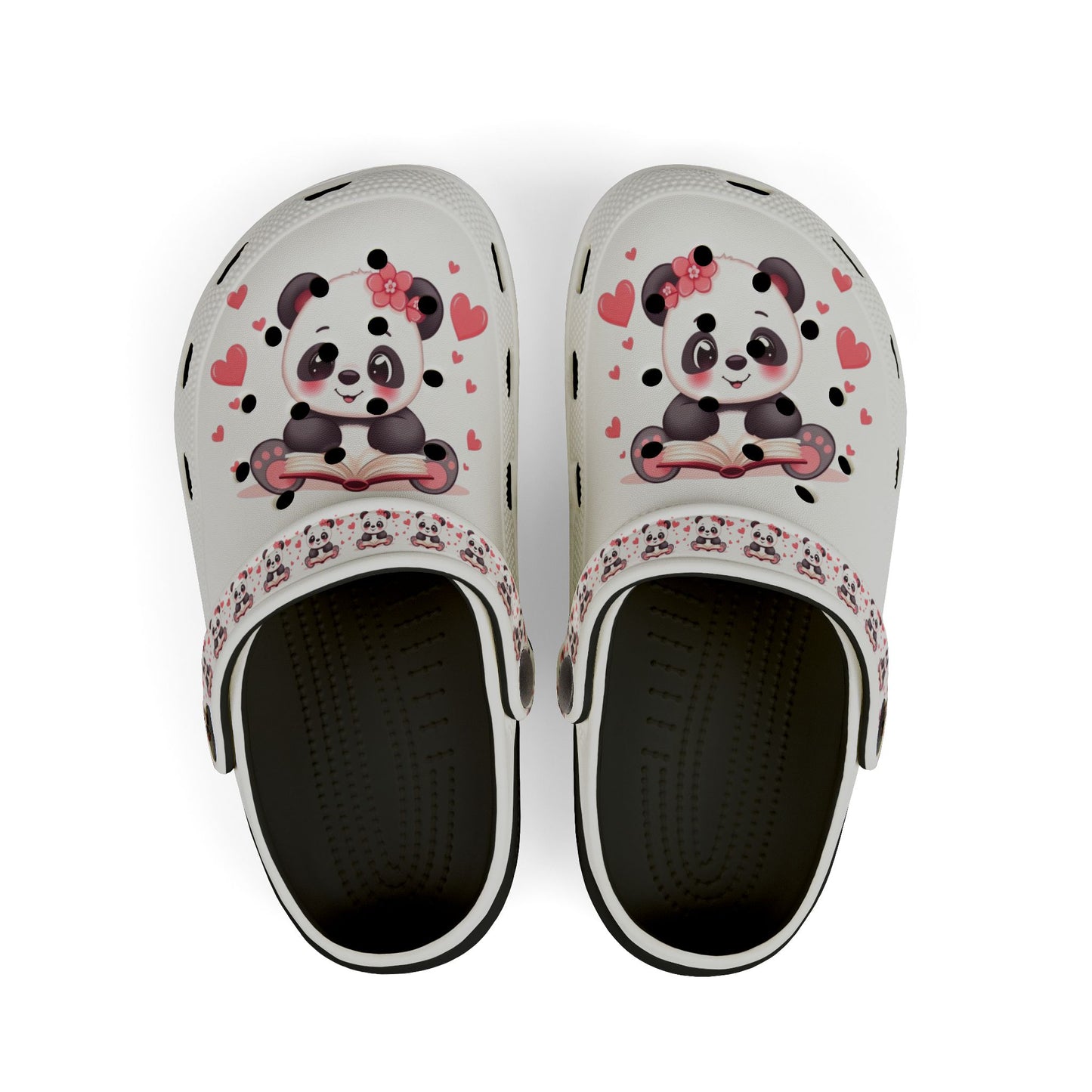 Kids Panda Heart Clogs