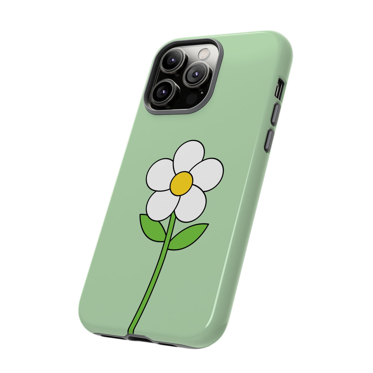 Floral Phone Case - Tough Cases for Nature Lovers, Cute Green Flower Design, iPhone Cover, Gift for Her, Spring Accessories