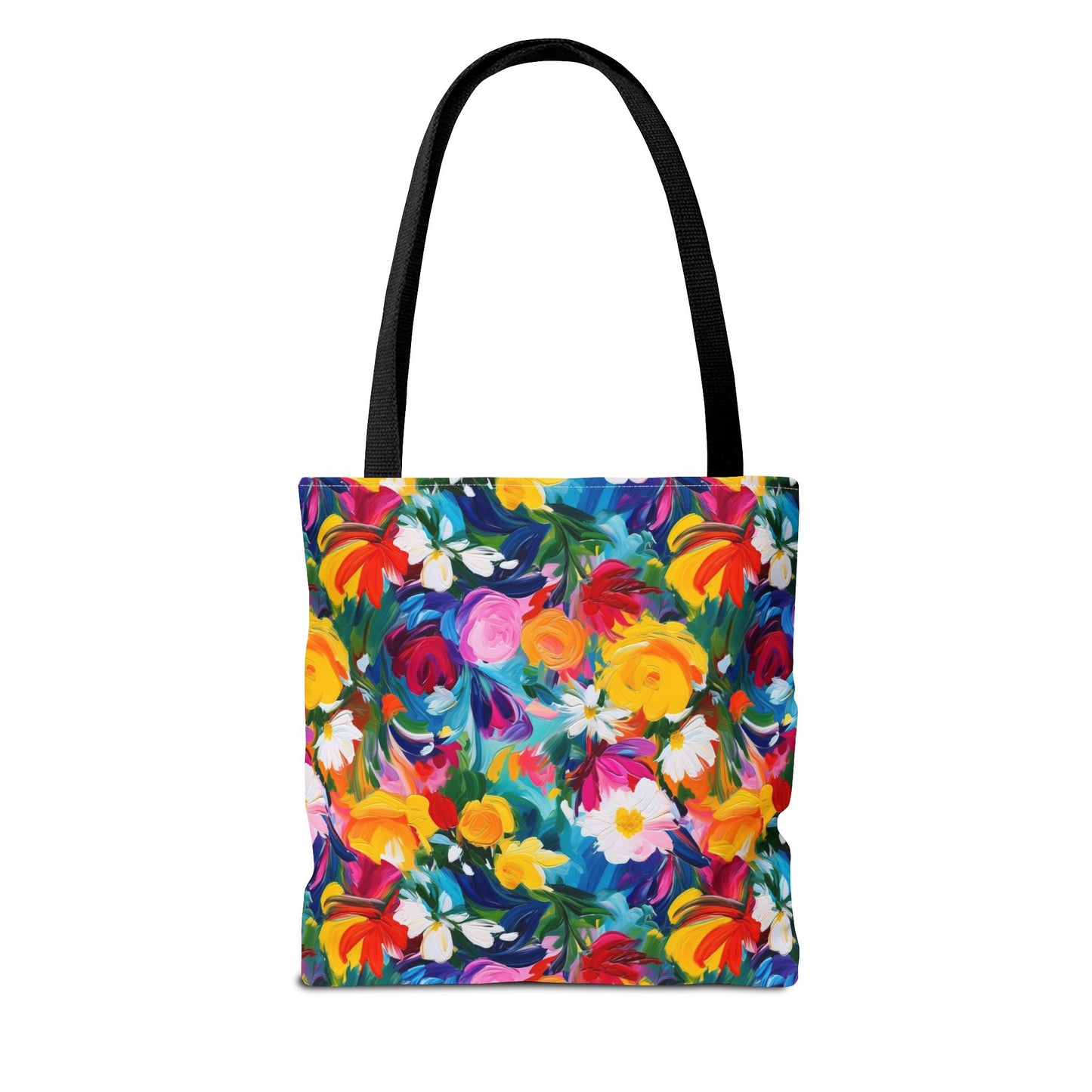 Colorful Floral Tote Bag — Vibrant All-Over Print Shopper