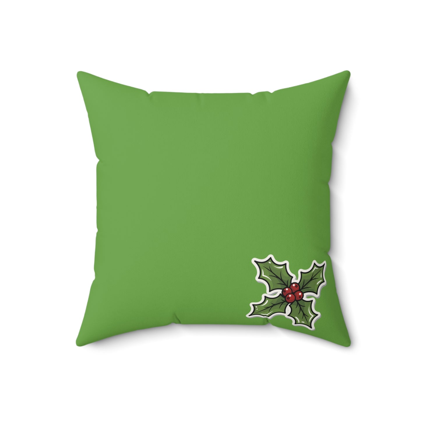 Holiday Holly Decor Pillow, Christmas Decorative Cushion, Green Festive Throw Pillow, Winter Home Decor, Seasonal Accent Pillow