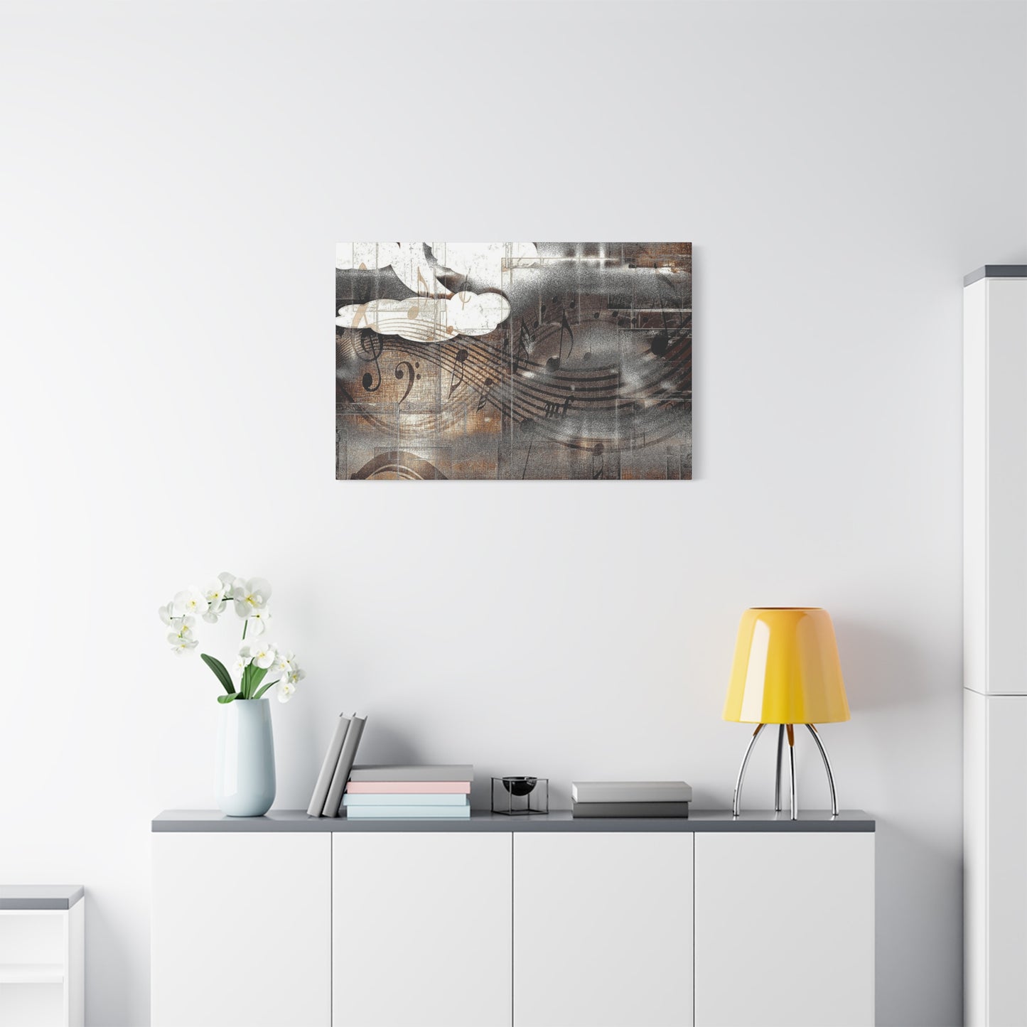 Abstract Musical Notes Matte Stretched Canvas Art (1.25")