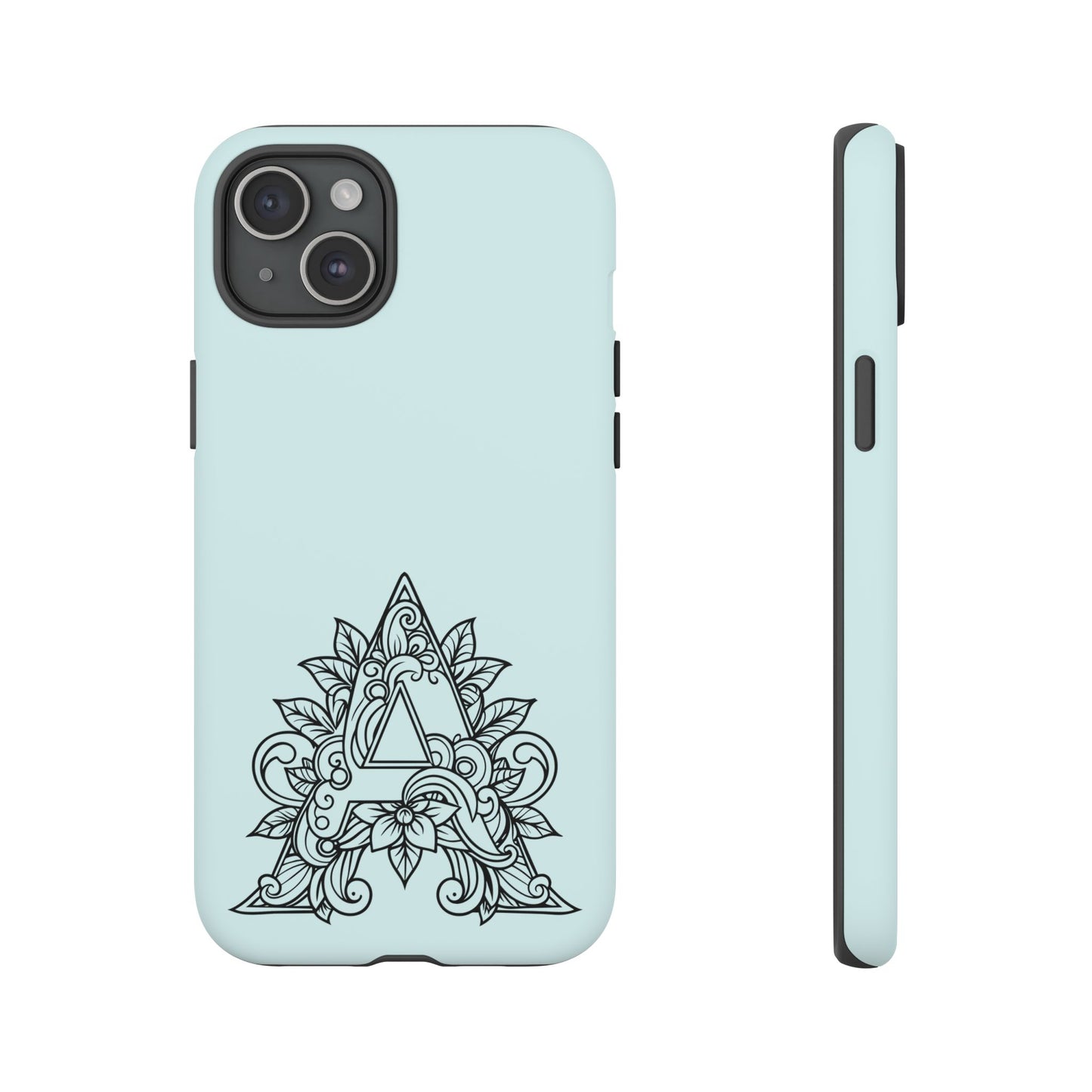 Personalized Tough Phone Case, Floral Monogram Cell Phone Cover, Custom Protective Case, Unique Gift, Birthday, Graduation