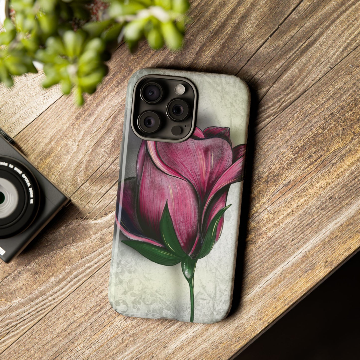 Rose Phone Case – Tough Cases, Floral Phone Cover, Gift for Her, Minimalist Design, Nature Lover's Accessory, Birthday Gift Idea