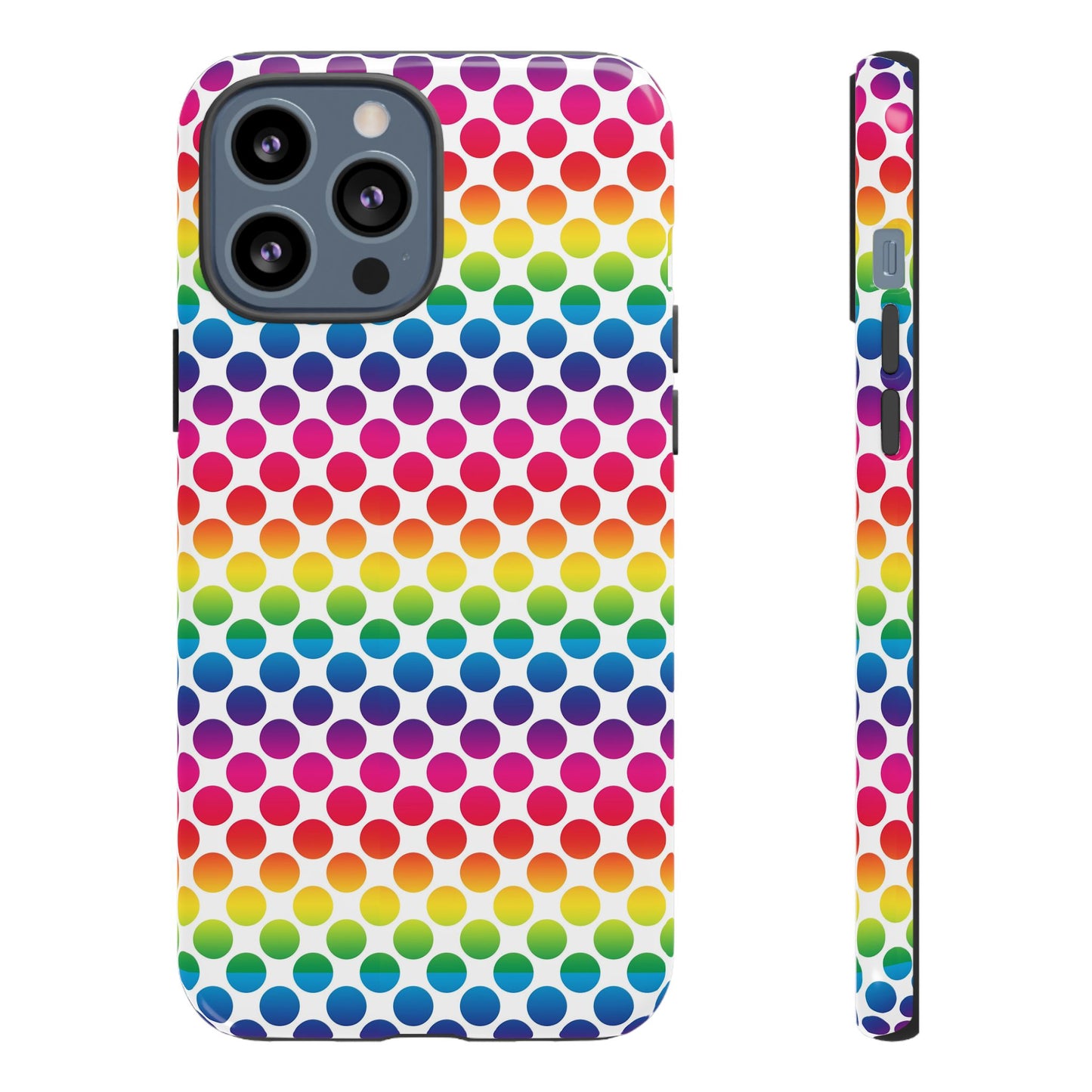 Rainbow Dot Phone Case, Colorful Phone Cover, Fun Phone Accessory, Gift for Friends, Trendy Mobile Case