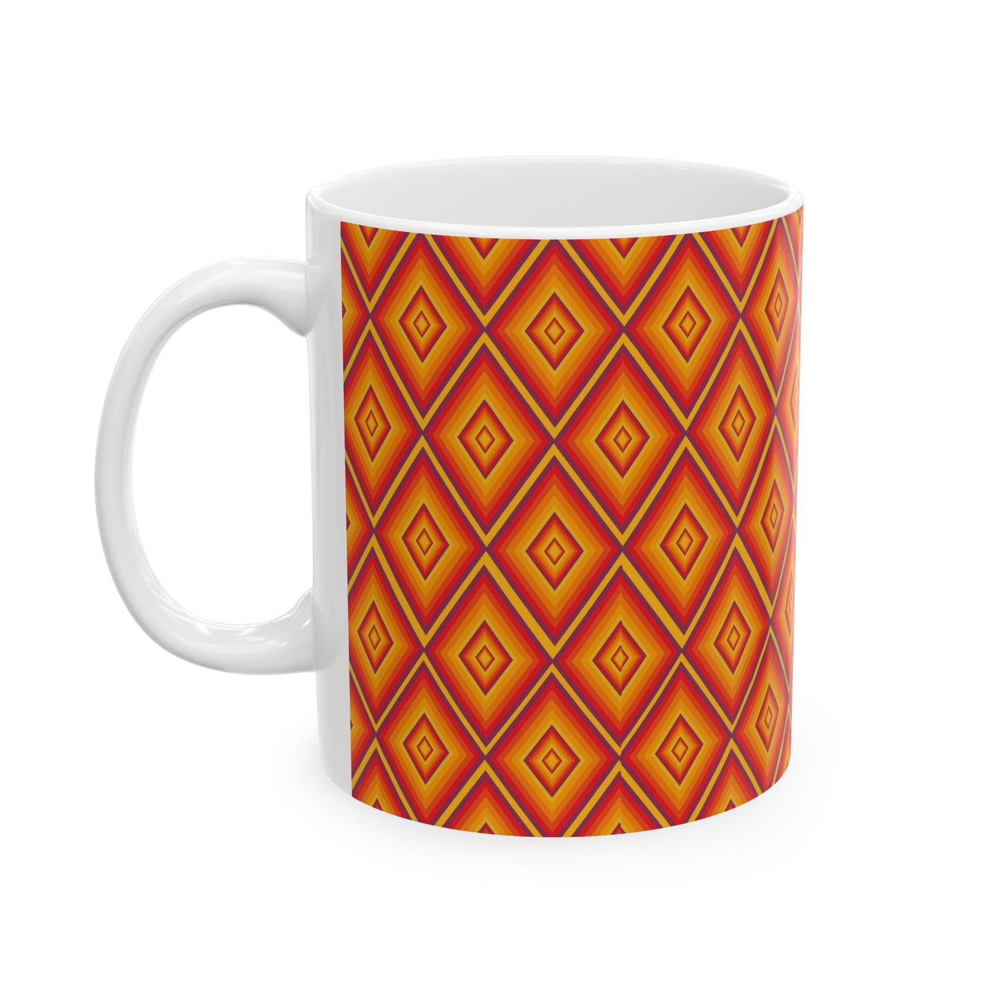 Vibrant Geometric Ceramic Mug - Perfect for Coffee Lovers, Decorative Gift, Kitchen Decor, Birthdays, and Festive Occasions