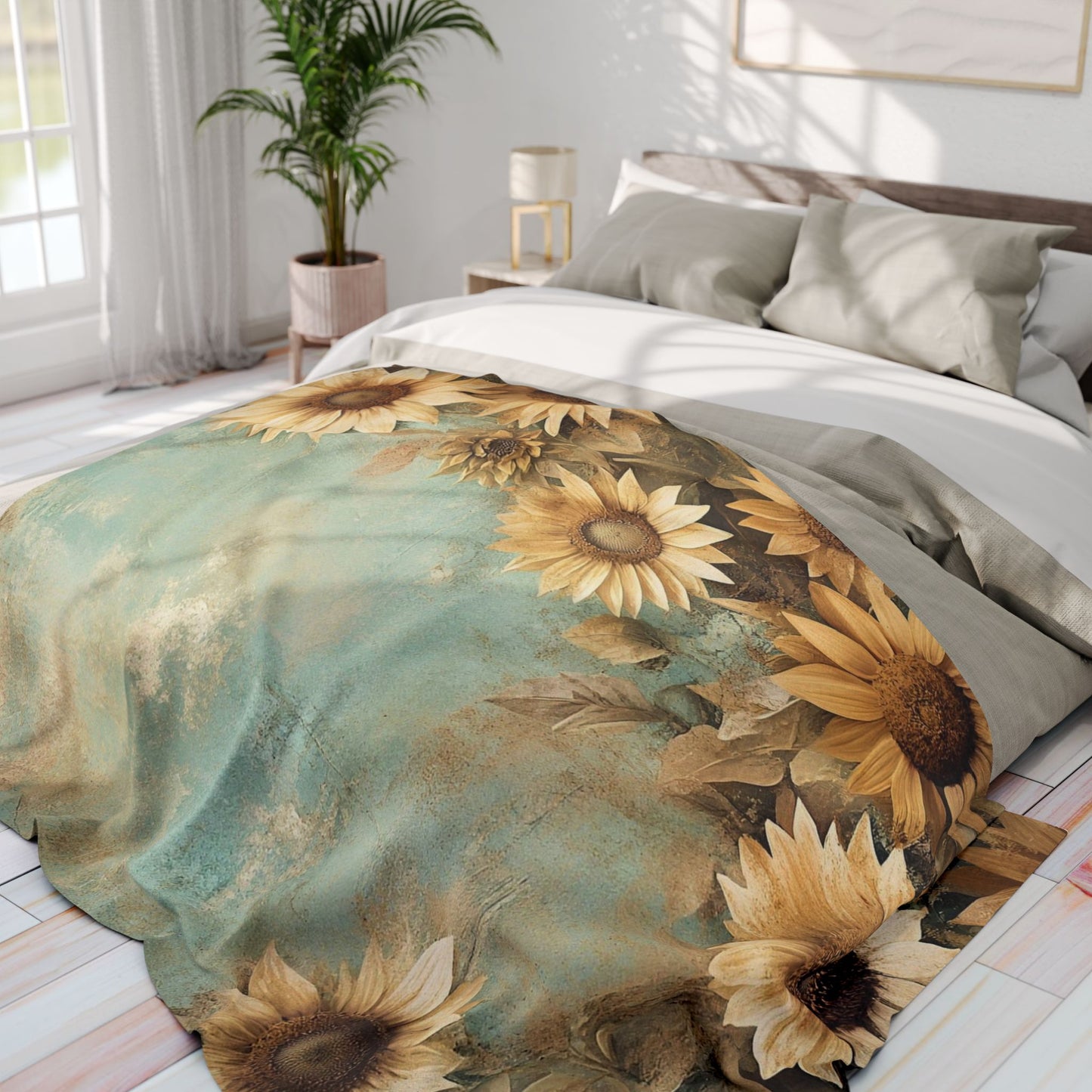 Sunflower Arctic Fleece Blanket, Cozy Throw, Soft Home Decor, Floral Blanket, Perfect for Gifts, Picnic, and Relaxation