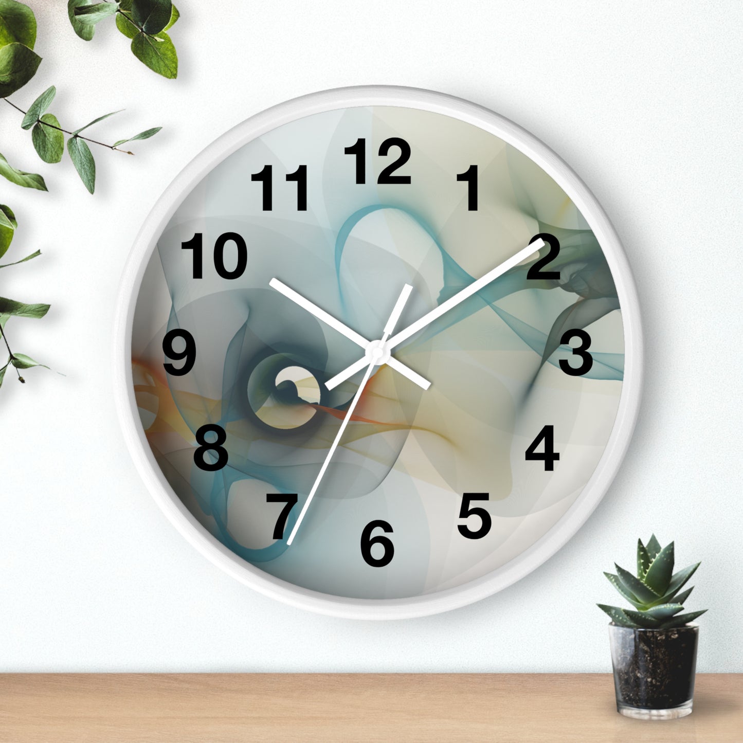 Abstract Smoke Wall Clock | Modern Home Decor, Artistic Timepiece, Gift for Her, Unique Office Clock, Housewarming Decoration