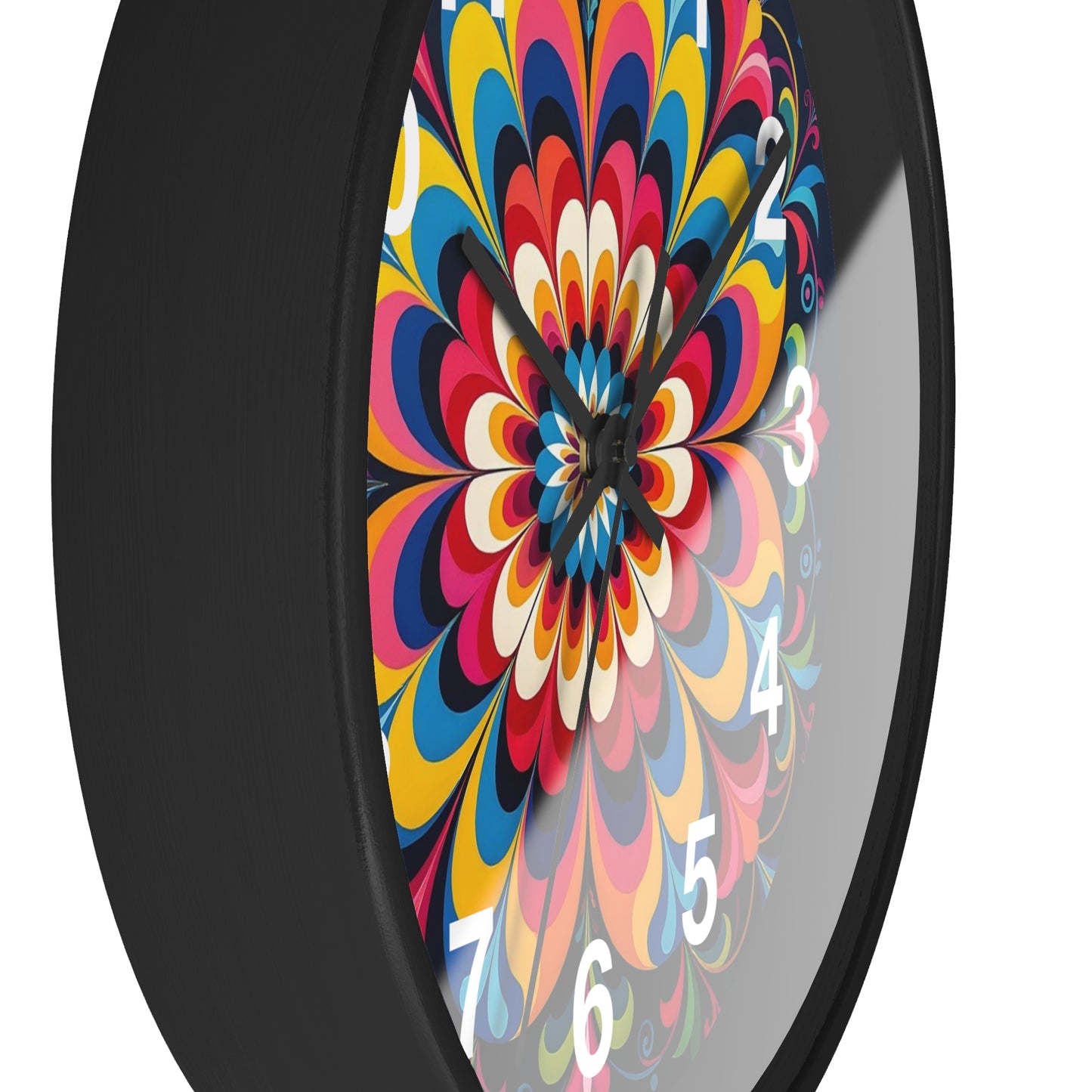 Colorburst Mandala Wall Clock — Vibrant Retro Boho Home Decor