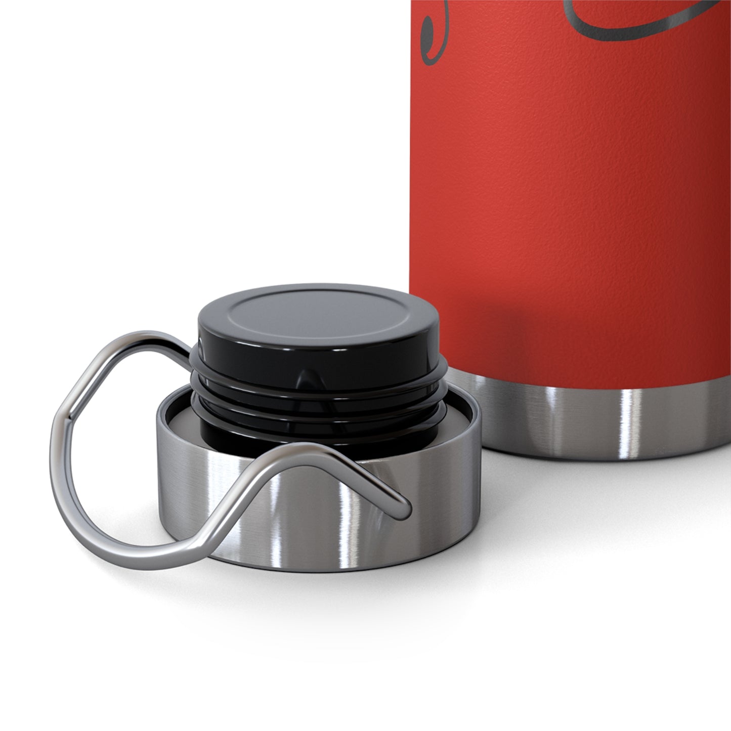 22oz Insulated Water Bottle — Red Musical Notes Stainless Steel Vacuum Bottle