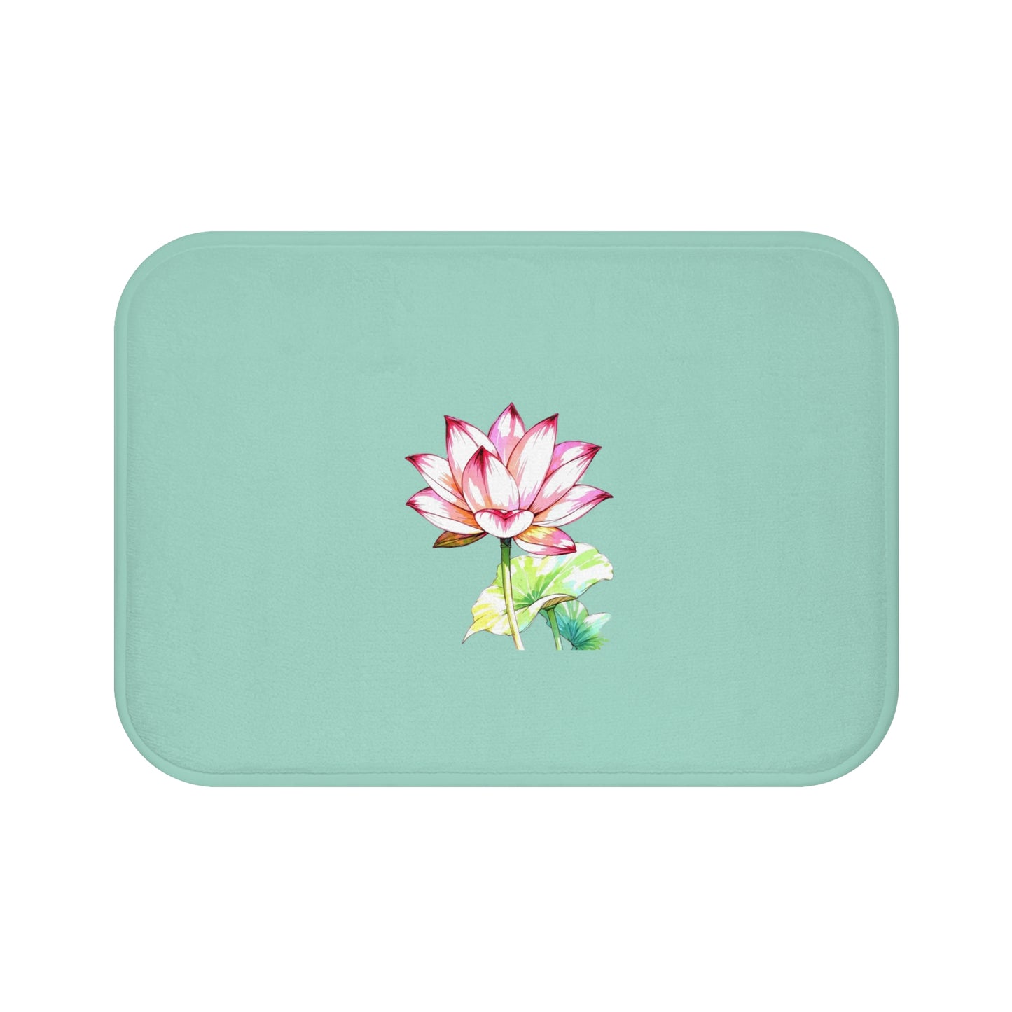 Lotus Flower Bath Mat, Spa Decor, Bathroom Accessory, Floral Bath Rug, Zen Home Gift, Relaxation Themed