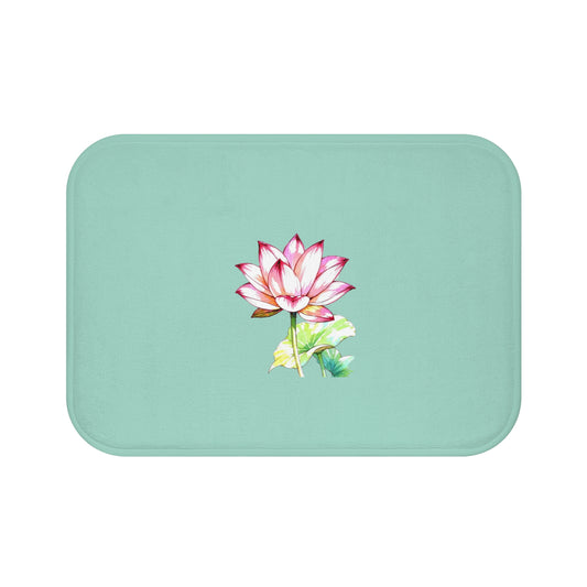 Lotus Flower Bath Mat, Spa Decor, Bathroom Accessory, Floral Bath Rug, Zen Home Gift, Relaxation Themed
