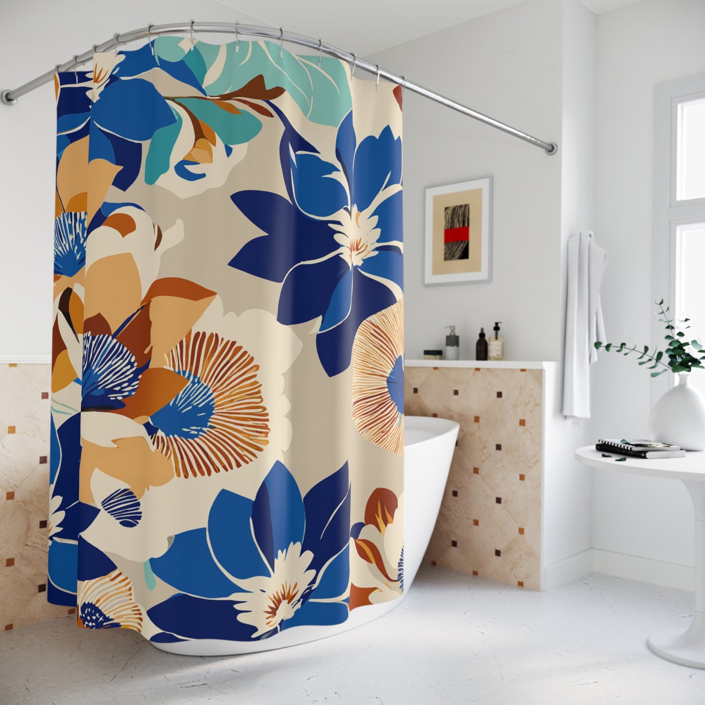 Blooming Floral Shower Curtain - Vibrant Bathroom Décor, Boho Chic Style, Home Gift, Elegant Bathroom Upgrade, Self-Care Essentials