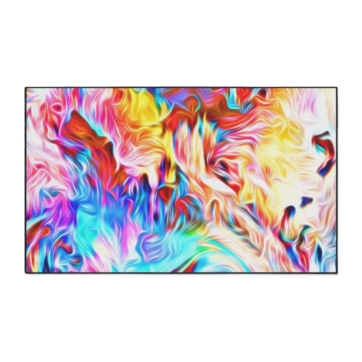 Abstract Swirl Heavy-Duty Floor Mat — Vibrant Colorful Entryway Rug