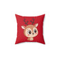 Adorable Reindeer Pillow, Cute Holiday Decor, Soft Accent Cushion, Cozy Christmas Gift, Festive Home Accessories, Kids Room Decoration