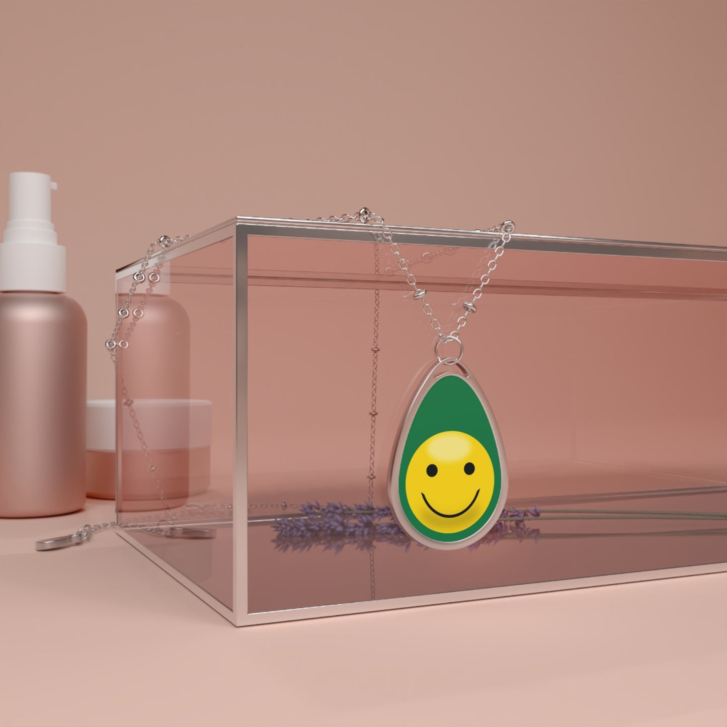 Smiley Avocado Necklace, Fun Jewelry Gift, Cute Charm, Casual Accessory, Trendy Minimalist, Friendship Present, Happiness Vibe