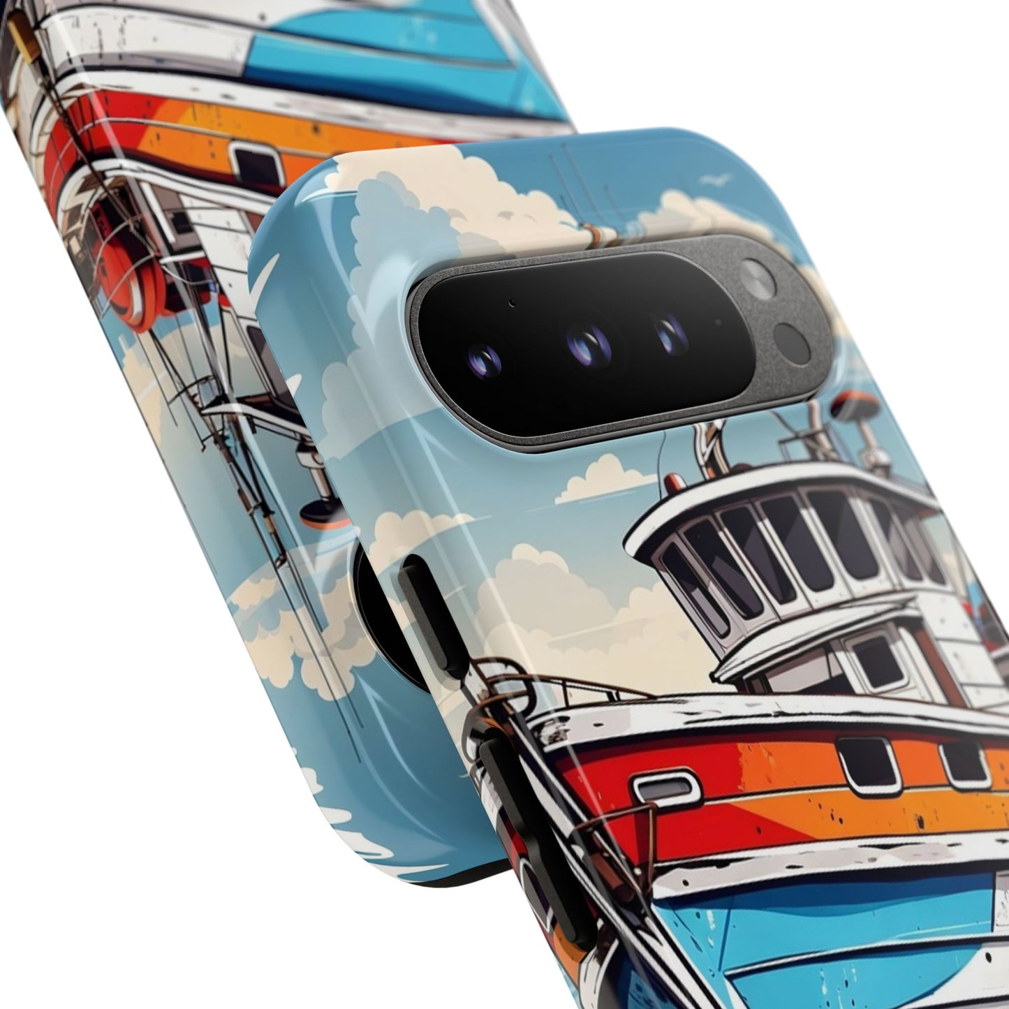 Colorful Fishing Boat Phone Case | Nautical Gift, Marine Design, Coastal Aesthetic, Summer Vibes, Sea Lover's Accessory