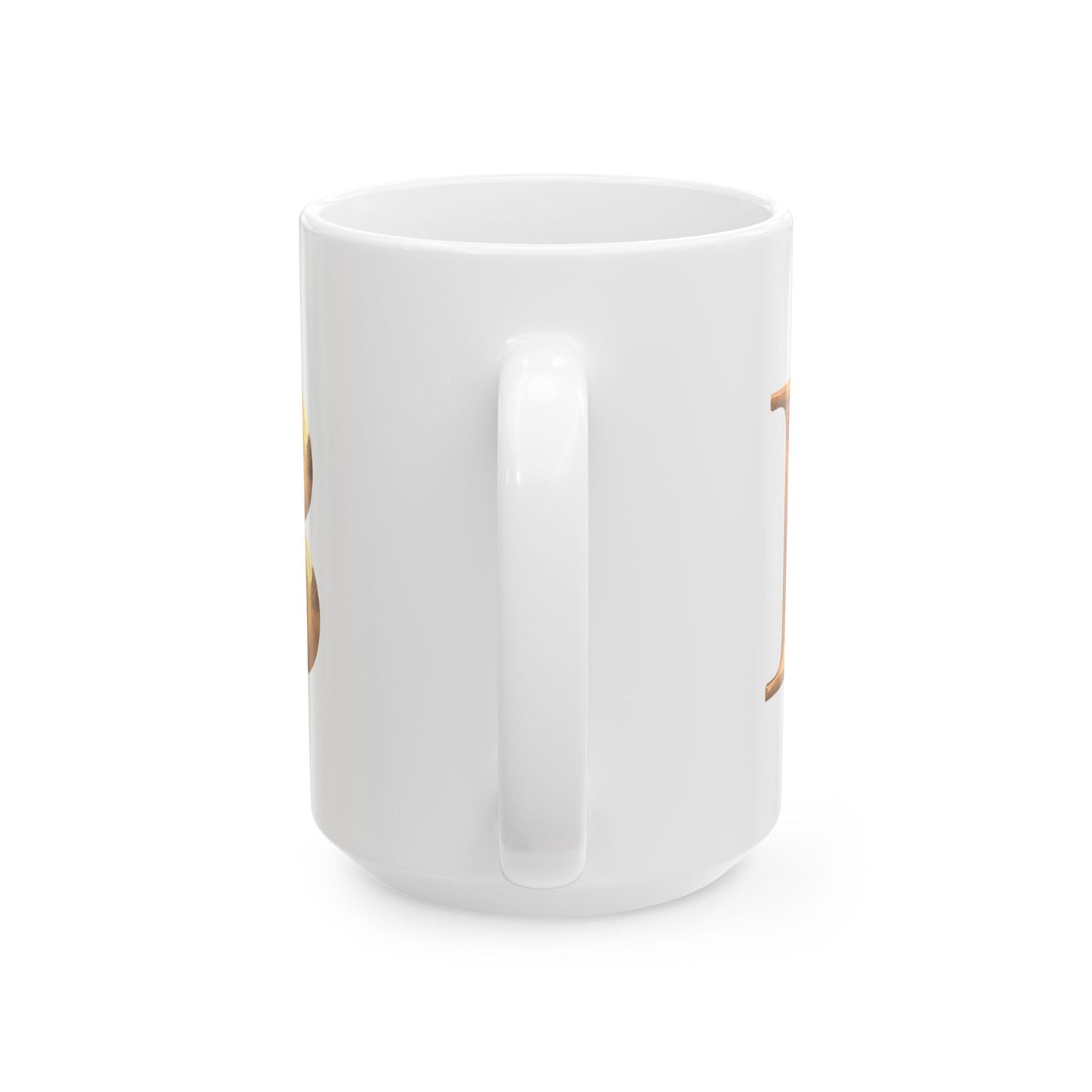 Elegant Gold Letter Mug | Personalized Coffee Cup, Letter B