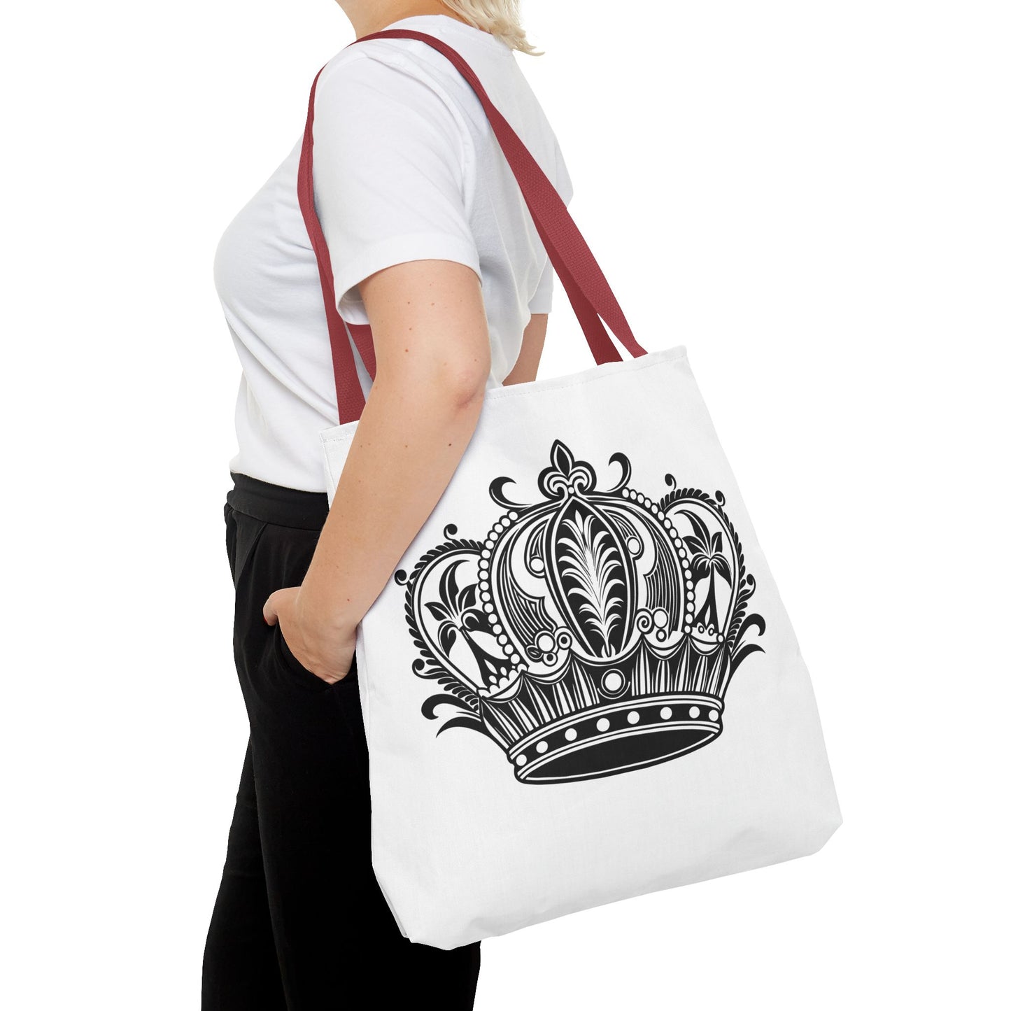 Crown Design Tote Bag, Royal Style Shopping Tote, Chic Grocery Bag, Gift for Her, Fashionable Accessories