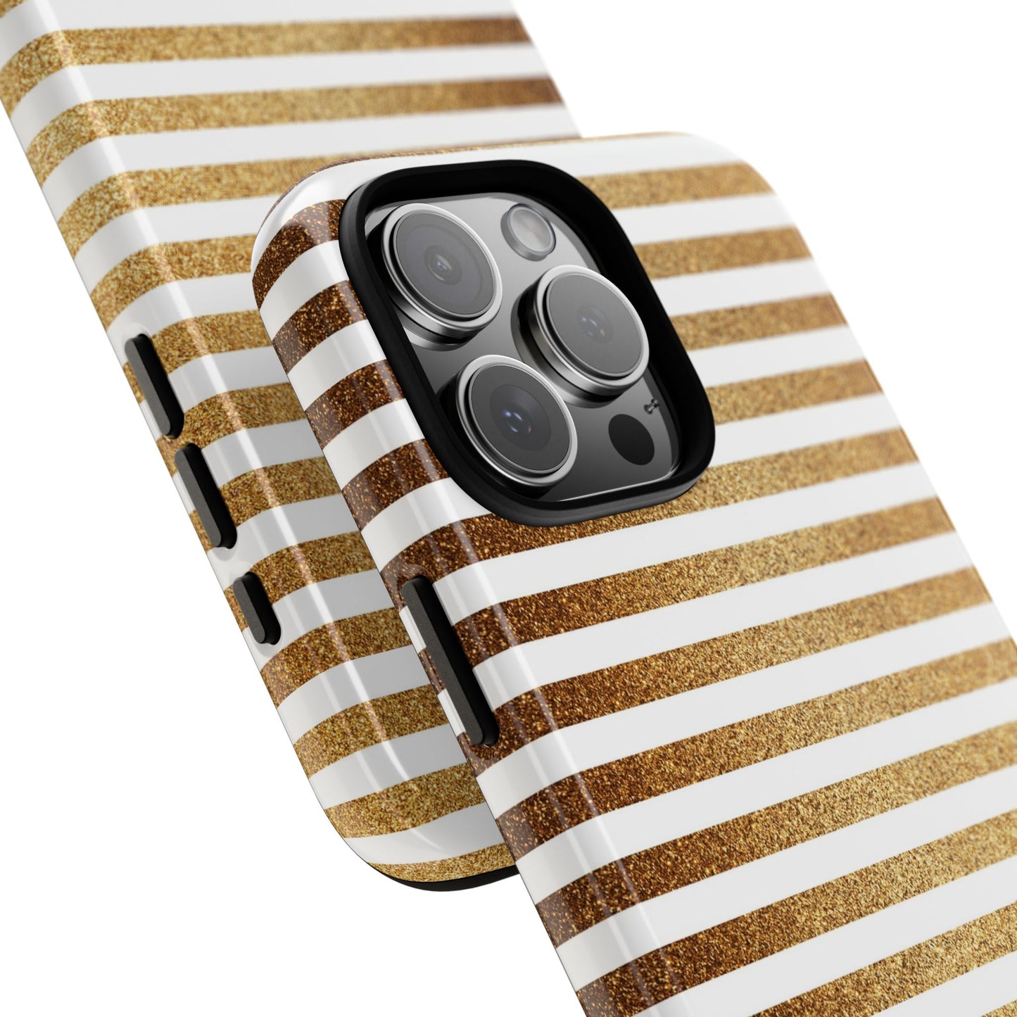 Glamorous Gold Striped Phone Case | Tough Cases, Stylish Phone Cover, Chic Accessories, Gift for Her, Fashionable Tech