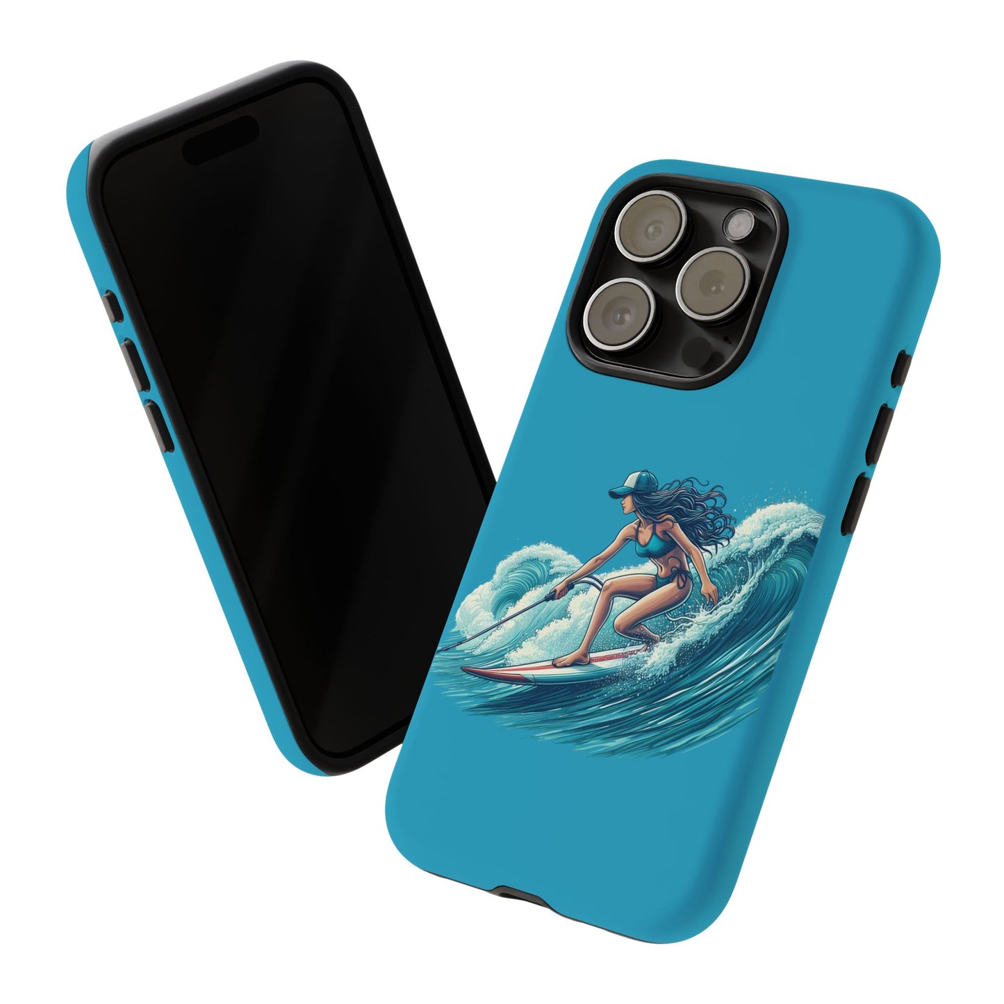 Surfing Phone Case, Coastal Vibes Phone Cover, Tough Cases for Beach Lovers, Ocean Art Phone Accessories, Summer Gift Idea