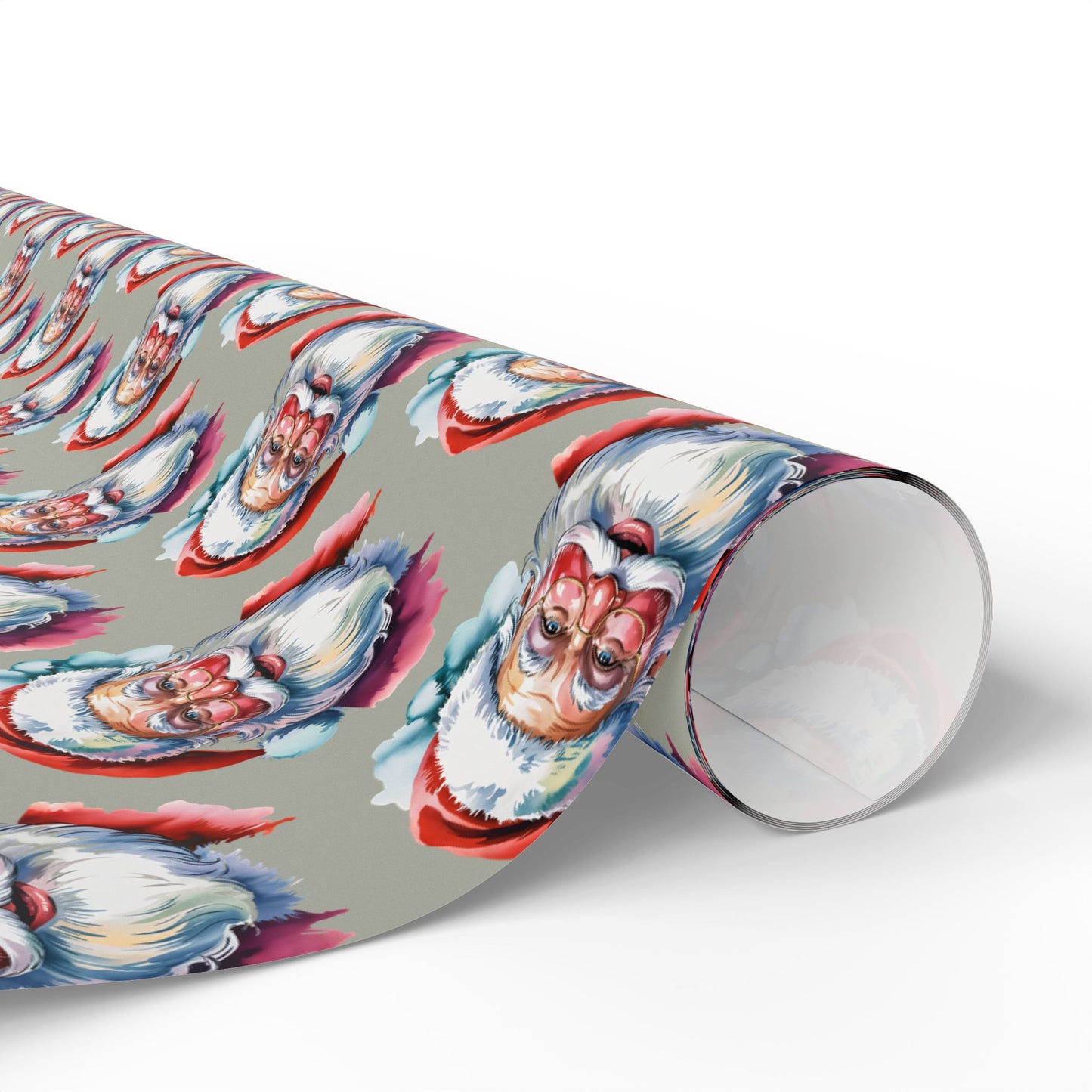 Santa Face Wrapping Paper Roll — Festive Holiday Gift Wrap