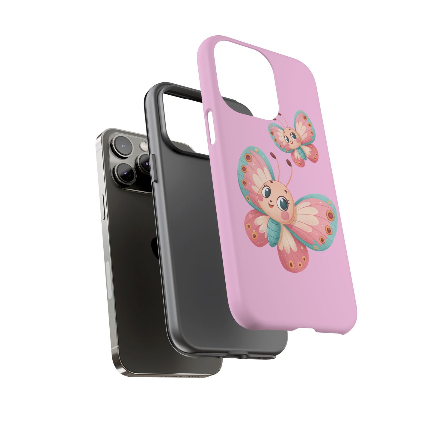 Cute Butterfly Phone Case, Tough Phone Cover, Girly Phone Accessory, Unique Gift for Her, Kids Phone Case, Floral Design Case