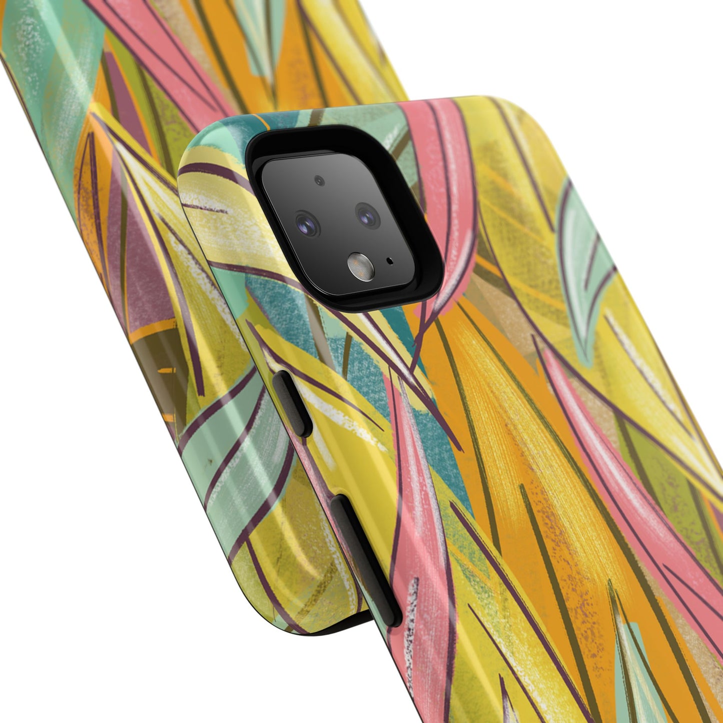 Vibrant Phone Case with Colorful Leaf Design, Tough Cases for Nature Lovers, Eco-Friendly Gift, Summer Vibes, Floral Phone Cover
