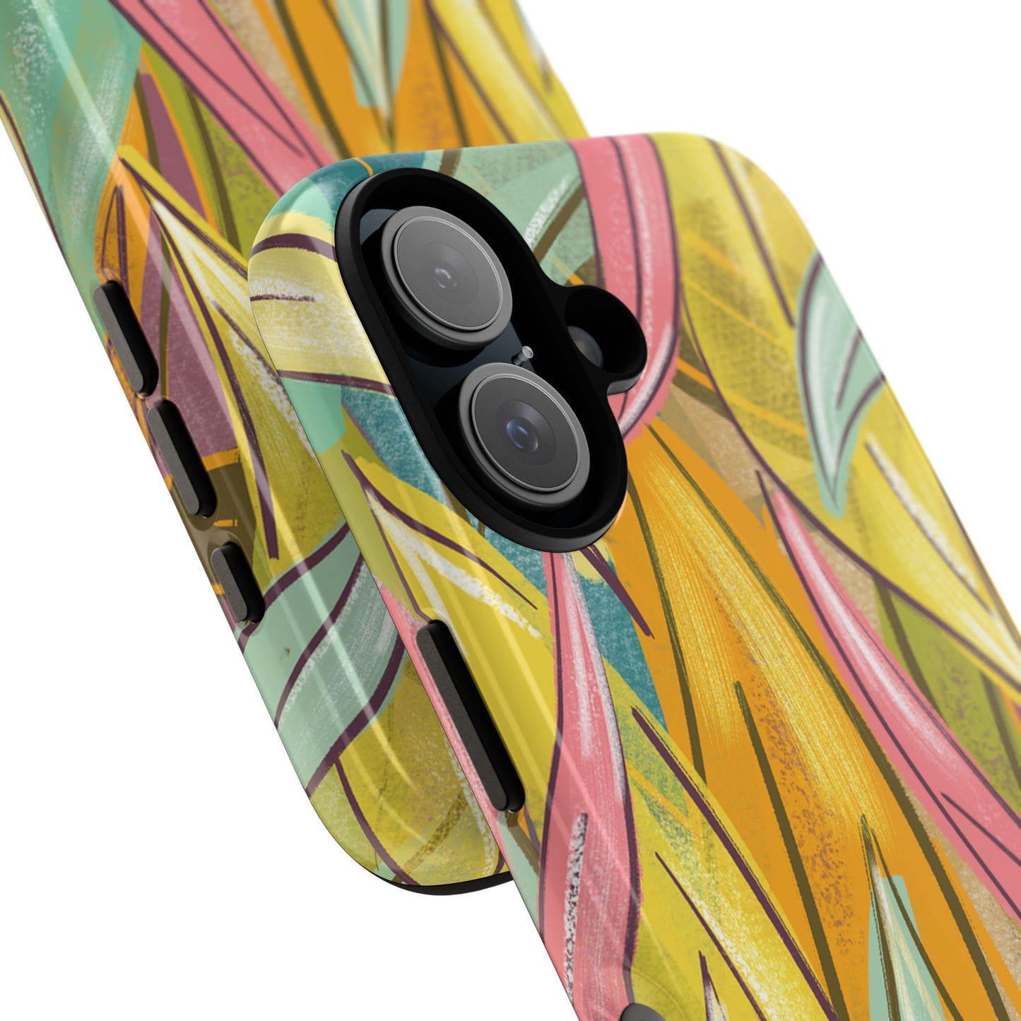 Vibrant Phone Case with Colorful Leaf Design, Tough Cases for Nature Lovers, Eco-Friendly Gift, Summer Vibes, Floral Phone Cover