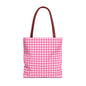Cute Pink Gingham Tote Bag - Reusable Shopping Bag, Beach Tote