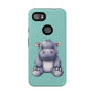 Cute Hippo Phone Case, Tough Phone Cover, Fun Animal Case, Gift for Kids, Cute Decor, Birthday Present