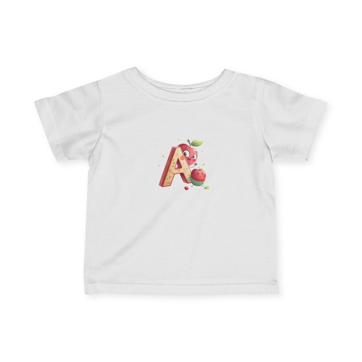 Apple-Themed Infant Tee, Cute Baby Shirt, Baby Clothes, Personalized Gift, Toddler Outfit, Fruit Graphic Tee