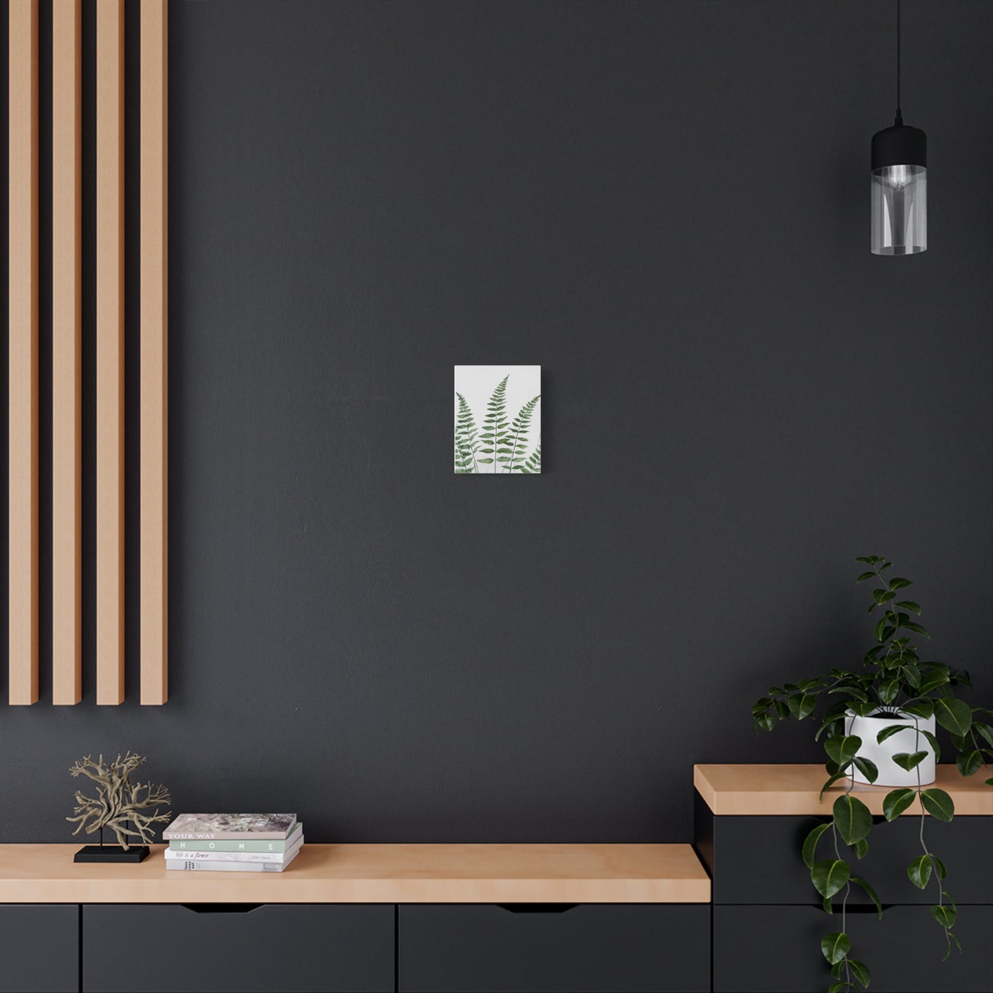 Fern Watercolor Canvas Art – Botanical Matte Stretched Wall Print