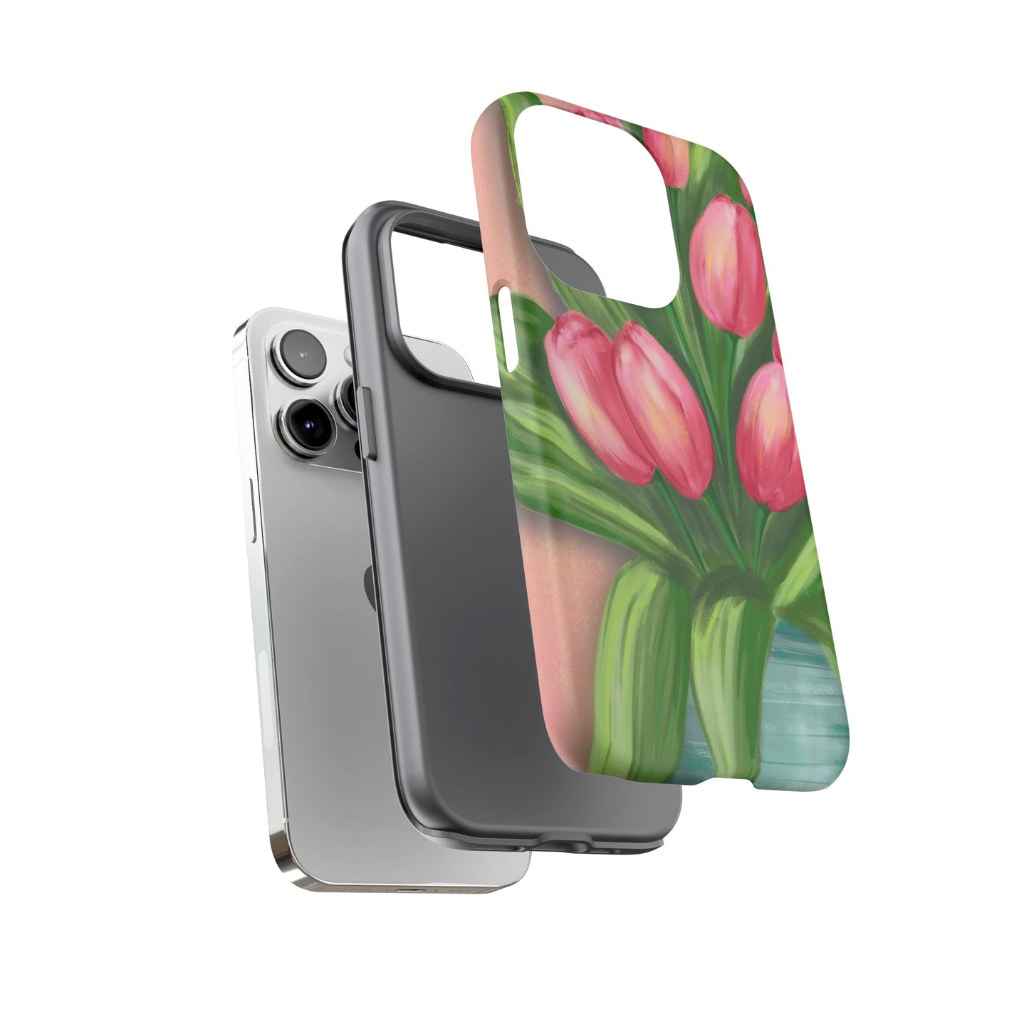 Floral Phone Case with Vibrant Tulips - Tough Cases for Garden Lovers, Spring Gifts, Nature Enthusiasts, Unique Gadget Accessories, [...]