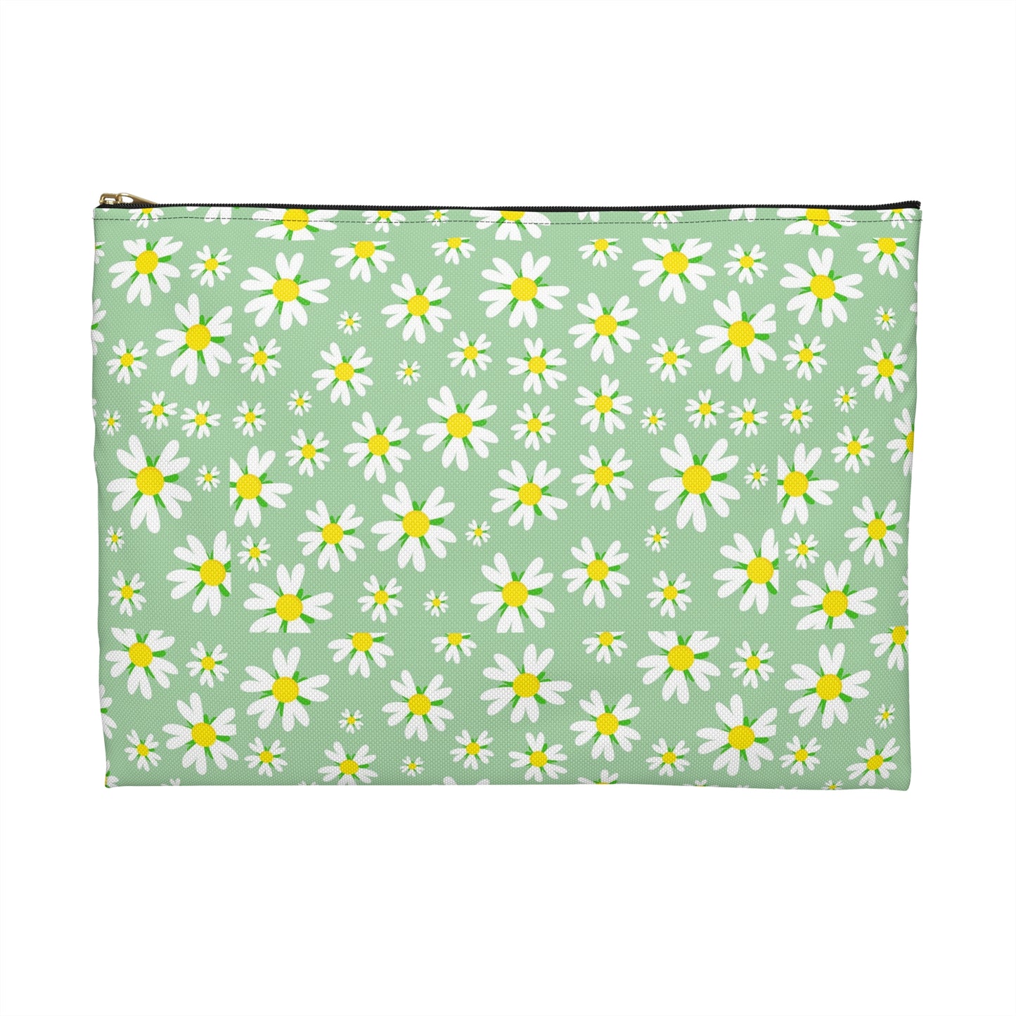 Floral Accessory Pouch for Organizing Essentials, Travel Makeup Bag, Spring Floral Zip Bag, Cute Gift for Women, Daisy Print Clutch