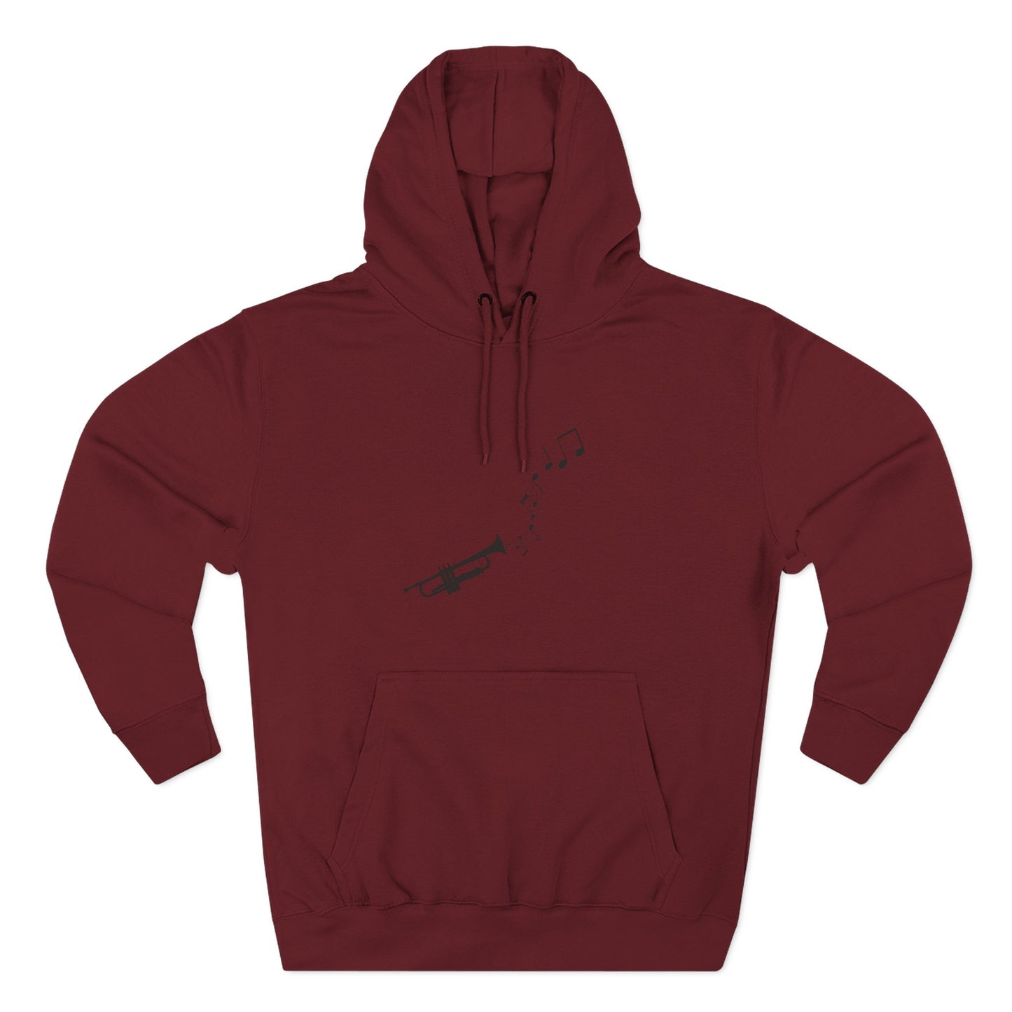 Trumpet Music Notes Hoodie — Minimalist Jazz Instrument Pullover