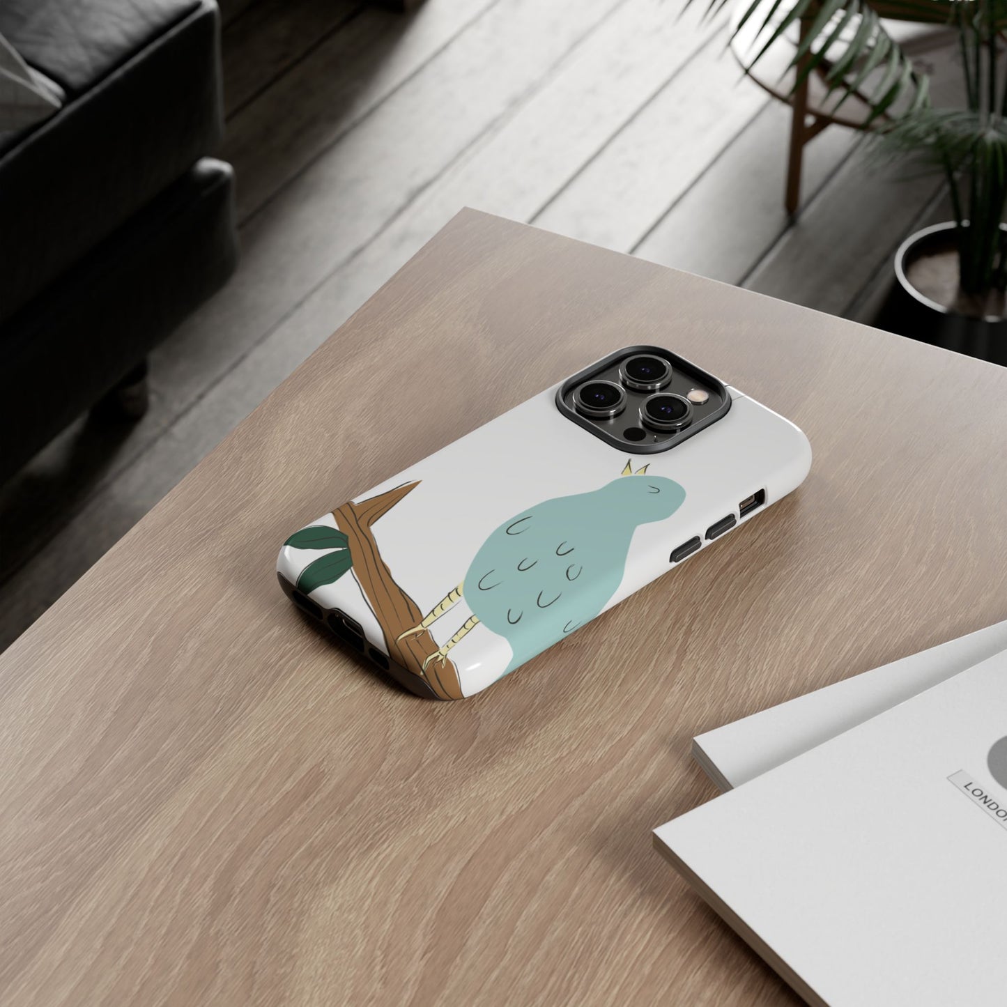 Birdsong Phone Case — Cute Blue Bird on Branch Protective Case