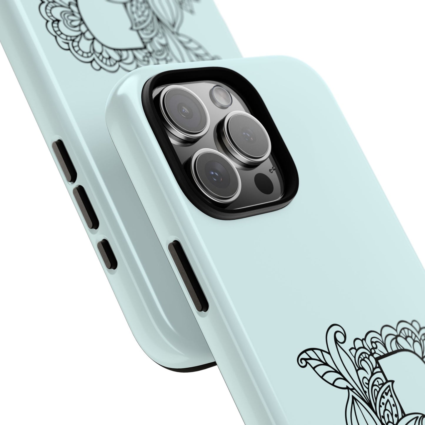 Personalized Tough Phone Case- Letter B, Floral Monogram Cell Phone Cover, Custom Protective Case, Unique Gift, Birthday, Graduation
