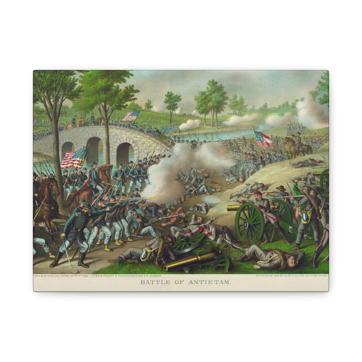 Antietam Battle Canvas Print — Civil War Historical Wall Art (Matte Stretched)