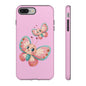 Cute Butterfly Phone Case, Tough Phone Cover, Girly Phone Accessory, Unique Gift for Her, Kids Phone Case, Floral Design Case