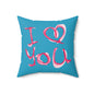 I Love You Decorative Pillow, Heart Home Decor, Valentine's Gift, Couch Cushion,