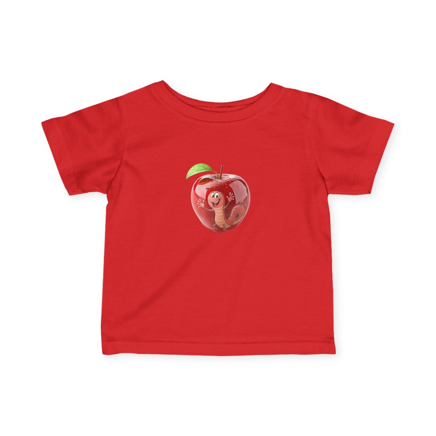 Cute Apple Mouse Infant Tee, Baby Shower Gift, Toddler T-Shirt, Kids Fruit Shirt, Spring Outfit, Playful Everyday Wear