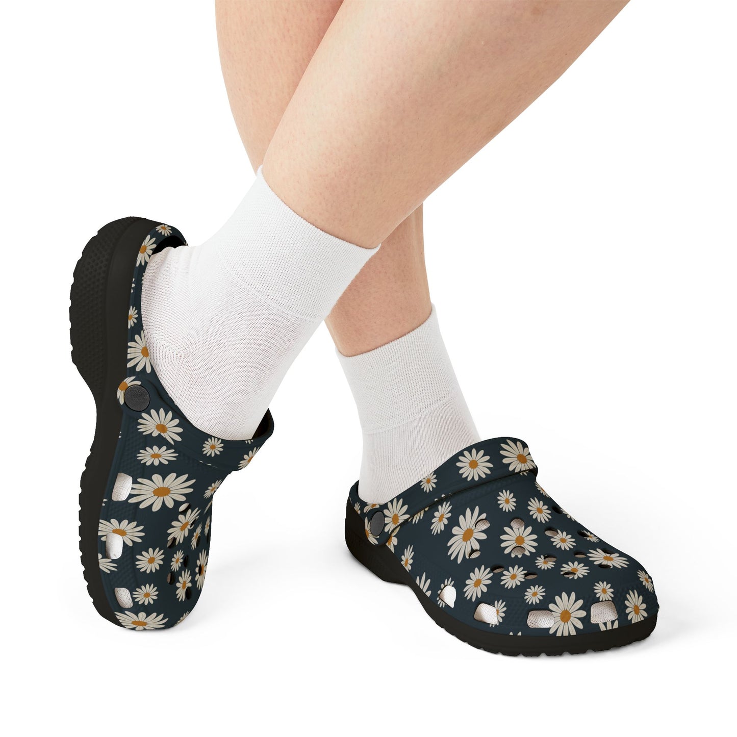 Daisy Print Foam Clogs/ Croc — Comfortable Floral Garden Shoes