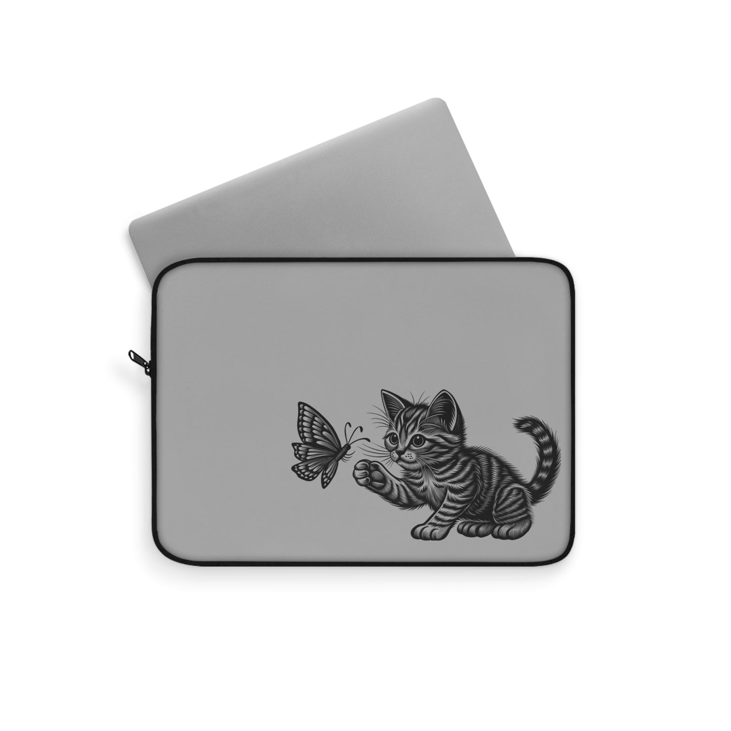Cute Cat & Butterfly Laptop Sleeve, Animal Lover Gift, Tech Accessory, Cat Mom Gift, Under 35 Gift, Birthday, Home Office Decor
