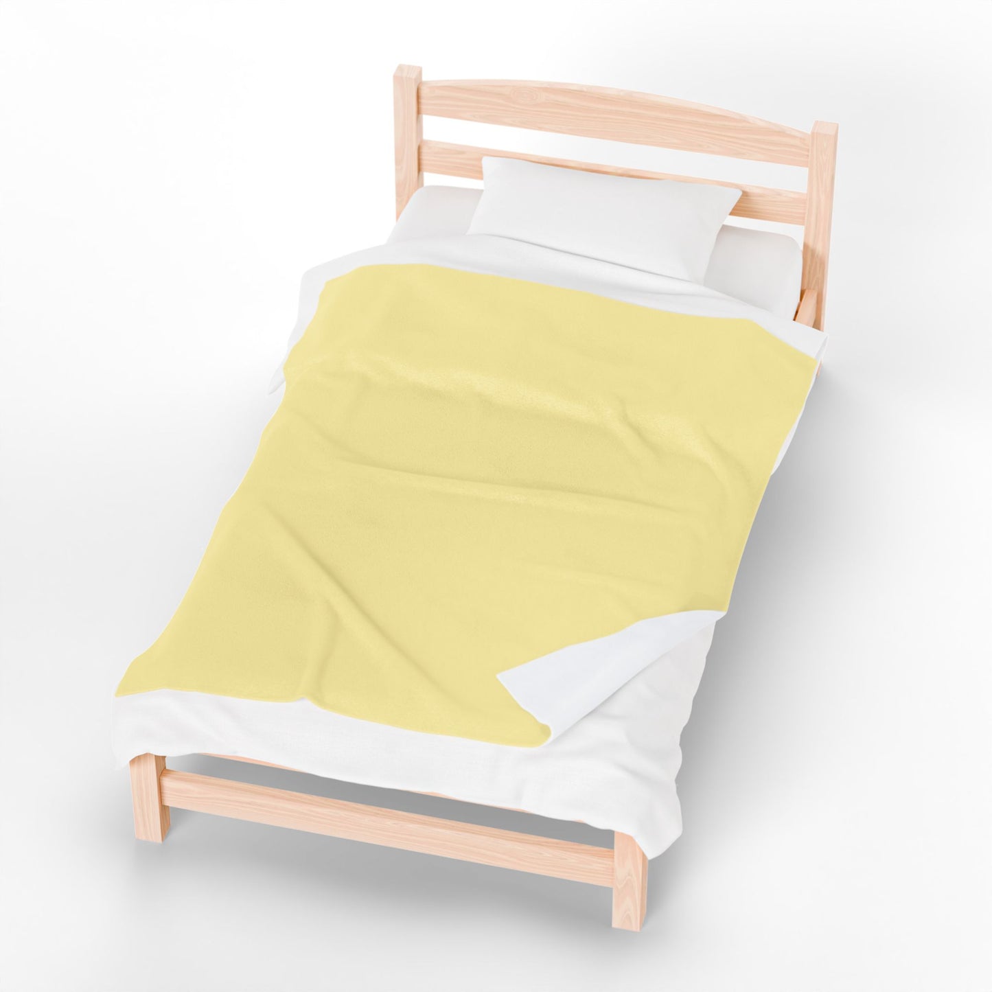 Cozy Velveteen Plush Blanket - Soft Yellow and White Letter A