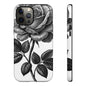 Elegant Floral Phone Case - Tough Cases, Black Rose Design, Floral Phone Cover, Stylish Phone Accessory, Gift for Her, Mother's Day